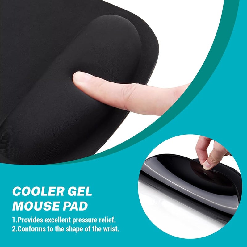Hancynir Ergonomic Mouse Pad Wrist Support, Green Tropical Leaves Mouse Pads with Wrist Rest, Computer Mousepad for Gaming with Non-Slip PU Base, Comfortable Mouse Pad Office Decor Desk Accessories - Image 5